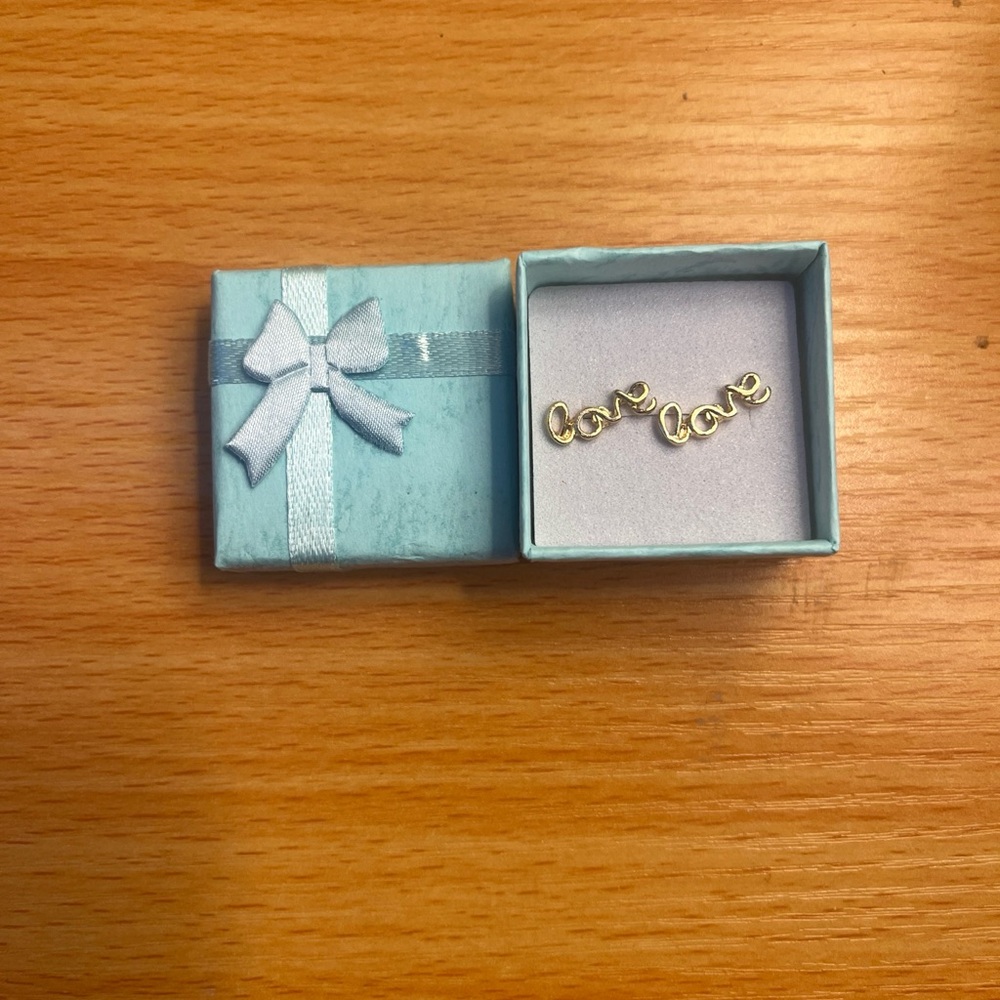 Gold 'Love' Earrings